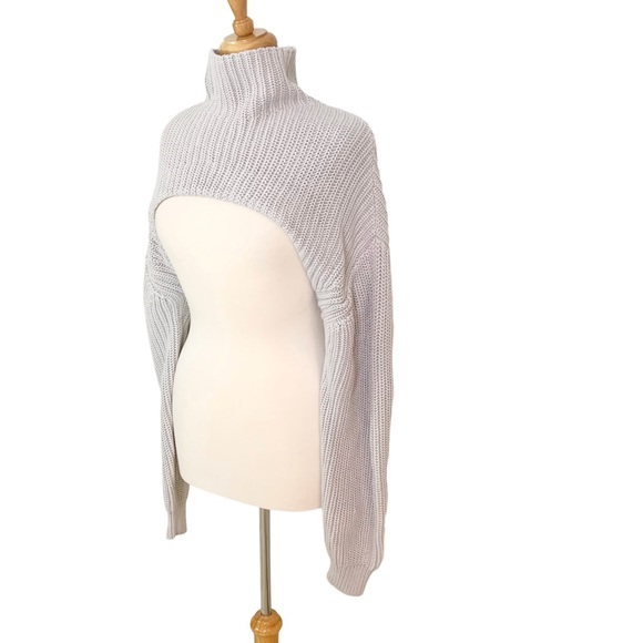 RtA Shrug Turtleneck Sweater Jady Gray L - Picture 6 of 13